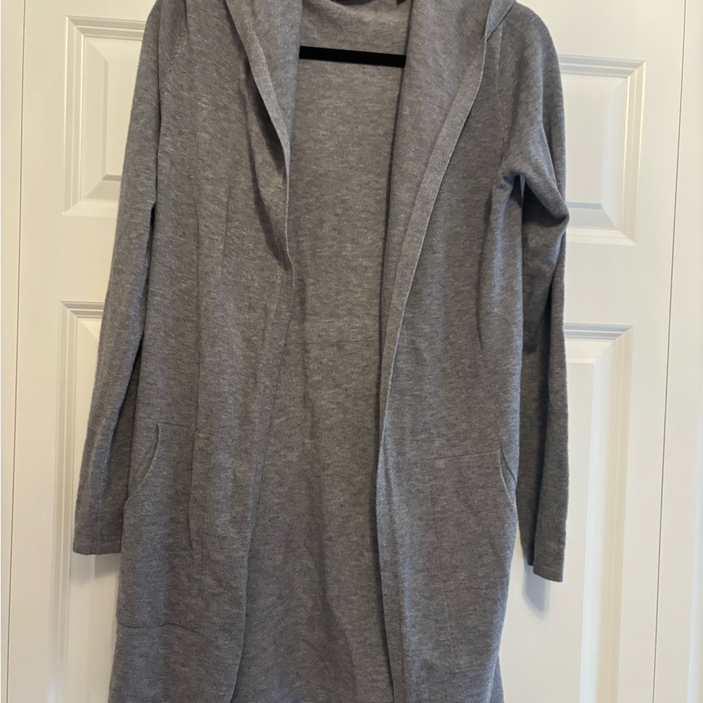 Cyrus Women's Heather Gray Hooded Cardigan